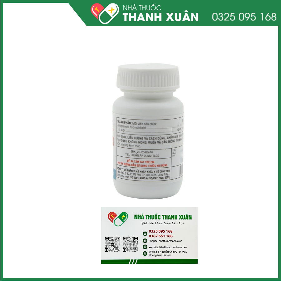 Dorocardyl 40mg điều trị tăng huyết áp, đau thắt ngực